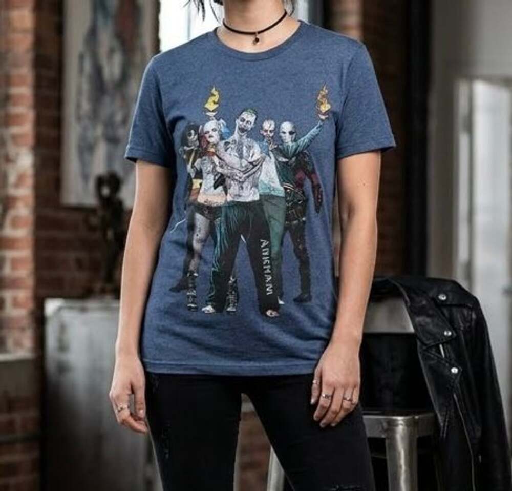 DC Comics Suicide Squad Joker and Harley Quinn Graphic T-Shirt Heather Blue